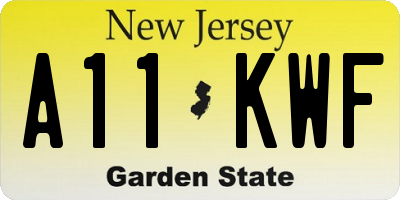 NJ license plate A11KWF