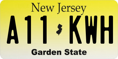 NJ license plate A11KWH