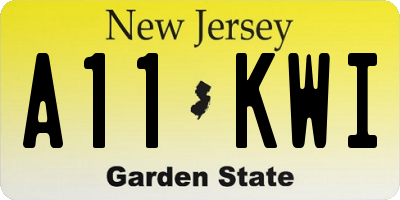 NJ license plate A11KWI