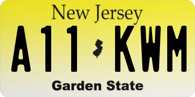 NJ license plate A11KWM