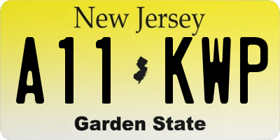 NJ license plate A11KWP
