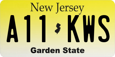 NJ license plate A11KWS