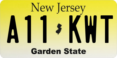 NJ license plate A11KWT