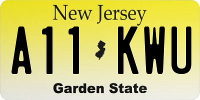 NJ license plate A11KWU