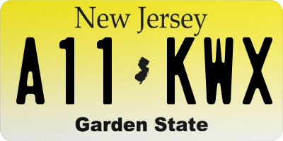 NJ license plate A11KWX