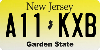 NJ license plate A11KXB