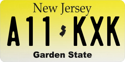 NJ license plate A11KXK