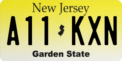NJ license plate A11KXN