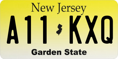 NJ license plate A11KXQ