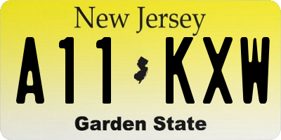 NJ license plate A11KXW