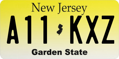 NJ license plate A11KXZ