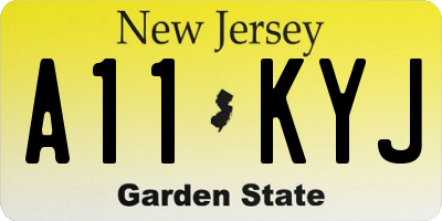 NJ license plate A11KYJ