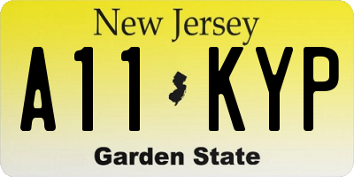 NJ license plate A11KYP