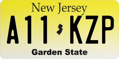 NJ license plate A11KZP