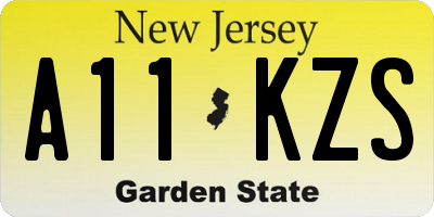 NJ license plate A11KZS