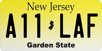 NJ license plate A11LAF