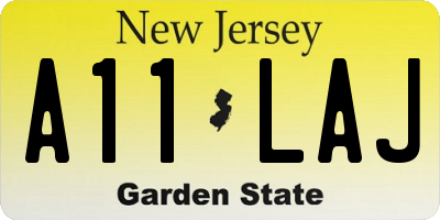 NJ license plate A11LAJ