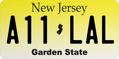 NJ license plate A11LAL