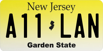 NJ license plate A11LAN