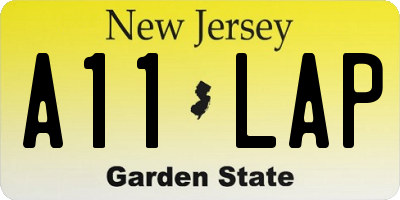 NJ license plate A11LAP