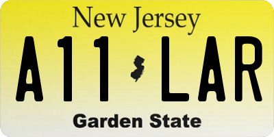 NJ license plate A11LAR