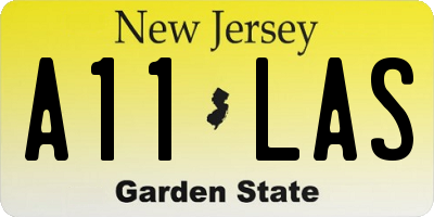 NJ license plate A11LAS