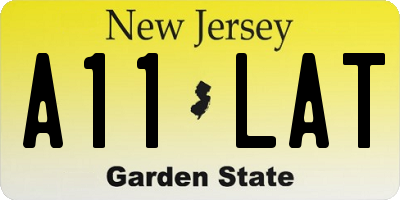 NJ license plate A11LAT