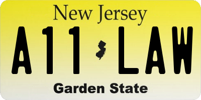 NJ license plate A11LAW