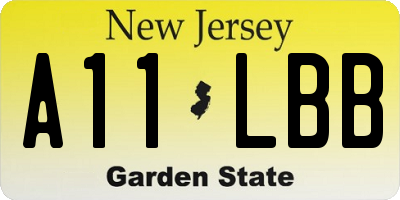 NJ license plate A11LBB