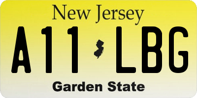 NJ license plate A11LBG