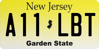 NJ license plate A11LBT