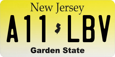 NJ license plate A11LBV