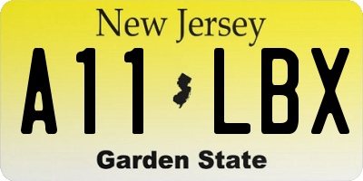 NJ license plate A11LBX