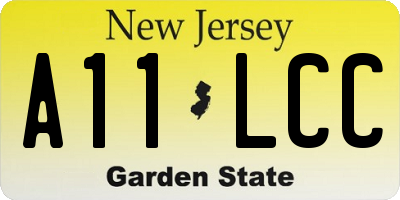 NJ license plate A11LCC