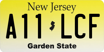 NJ license plate A11LCF