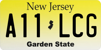 NJ license plate A11LCG