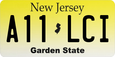 NJ license plate A11LCI