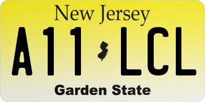 NJ license plate A11LCL