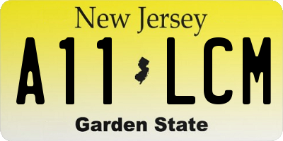 NJ license plate A11LCM