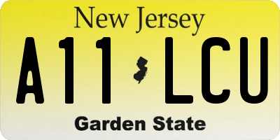 NJ license plate A11LCU