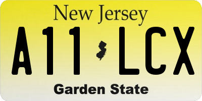 NJ license plate A11LCX