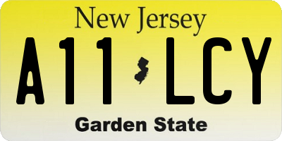 NJ license plate A11LCY
