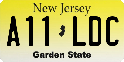 NJ license plate A11LDC