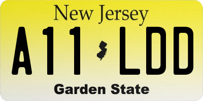 NJ license plate A11LDD