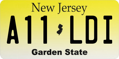 NJ license plate A11LDI