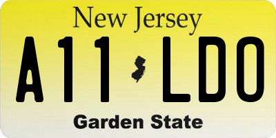 NJ license plate A11LDO