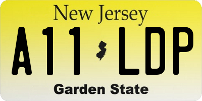 NJ license plate A11LDP