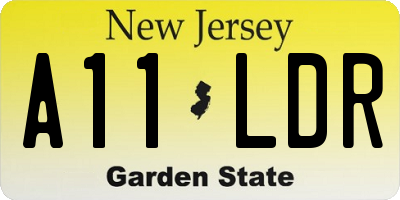 NJ license plate A11LDR