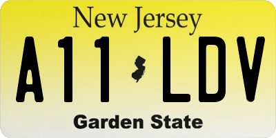 NJ license plate A11LDV