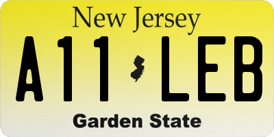 NJ license plate A11LEB